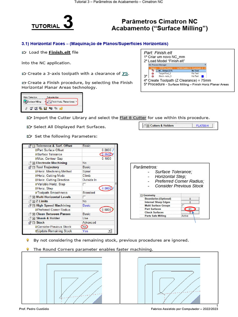 Cimatron NC Finish Parameters Tutorial | PDF | Machine Tool