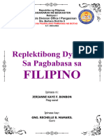 Replektibong Dyornal Sa Pagbabasa Sa: Filipino