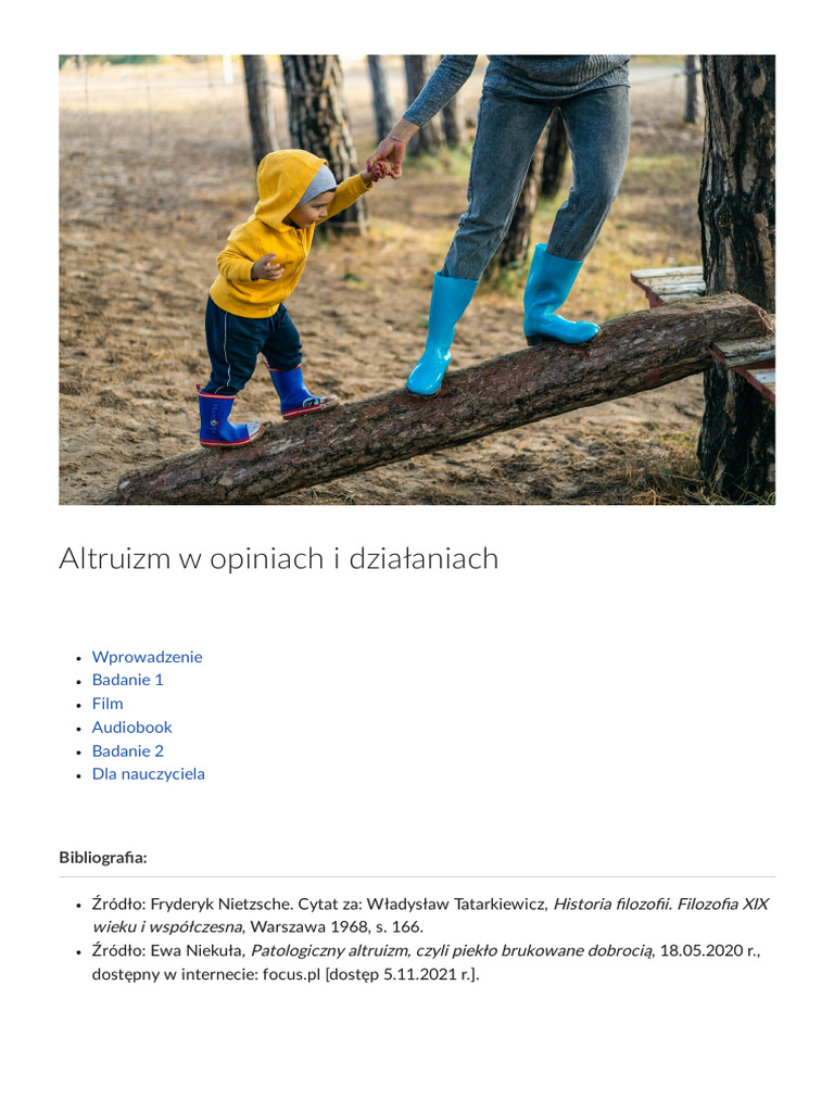 Altruizm W Opiniach I Dzialaniach | PDF