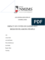 Impact of Covid On Eating Out Behavior of People