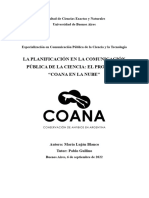 Plan Estratégico de Comunicación "COANA en La Nube" - Blanco, Ma. Lujan