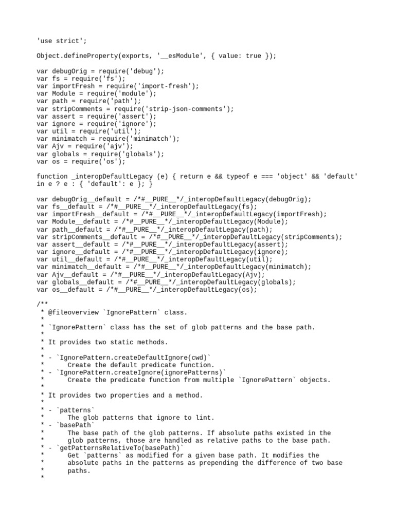 ESLint IgnorePattern Class Overview | PDF | Boolean Data Type ...