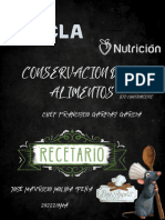 Recetario CONSERVACIÓN DE LOS ALIMENTOS