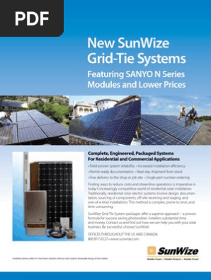 Sunwize 2010 Solar Catalog 1 Power Inverter Photovoltaic System