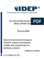 Proyecto Final Planes Estrategicos de Mercadotecnia