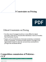 Ethical Constraints in Pricing