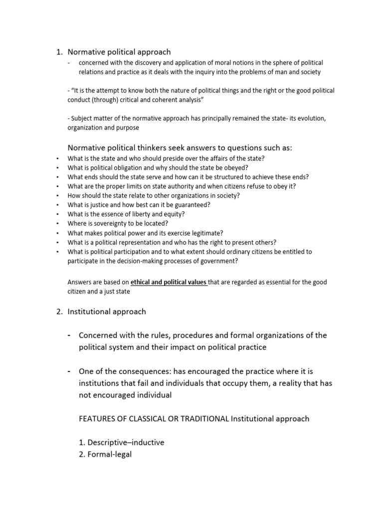 Normative Analysis in Political Science | PDF | System | Quantitative ...