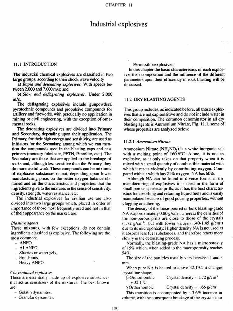 Types of Industrial Mining Explosives | PDF | Chemical Substances ...