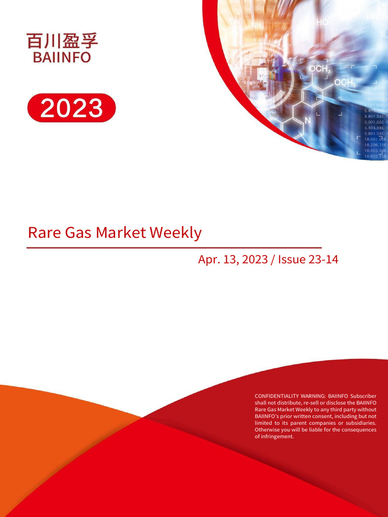 BAIINFO Rare Gas Weekly Report On Apr. 13, 2023 | PDF | Gases