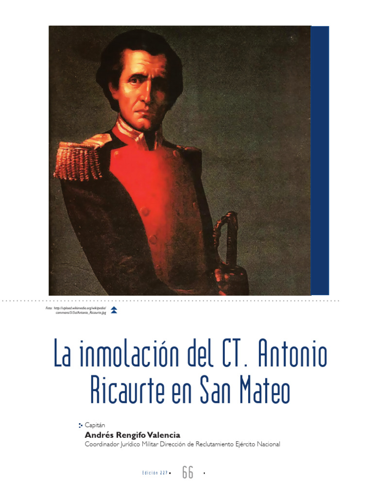 Inmolación de Antonio Ricaurte en San Mateo | PDF