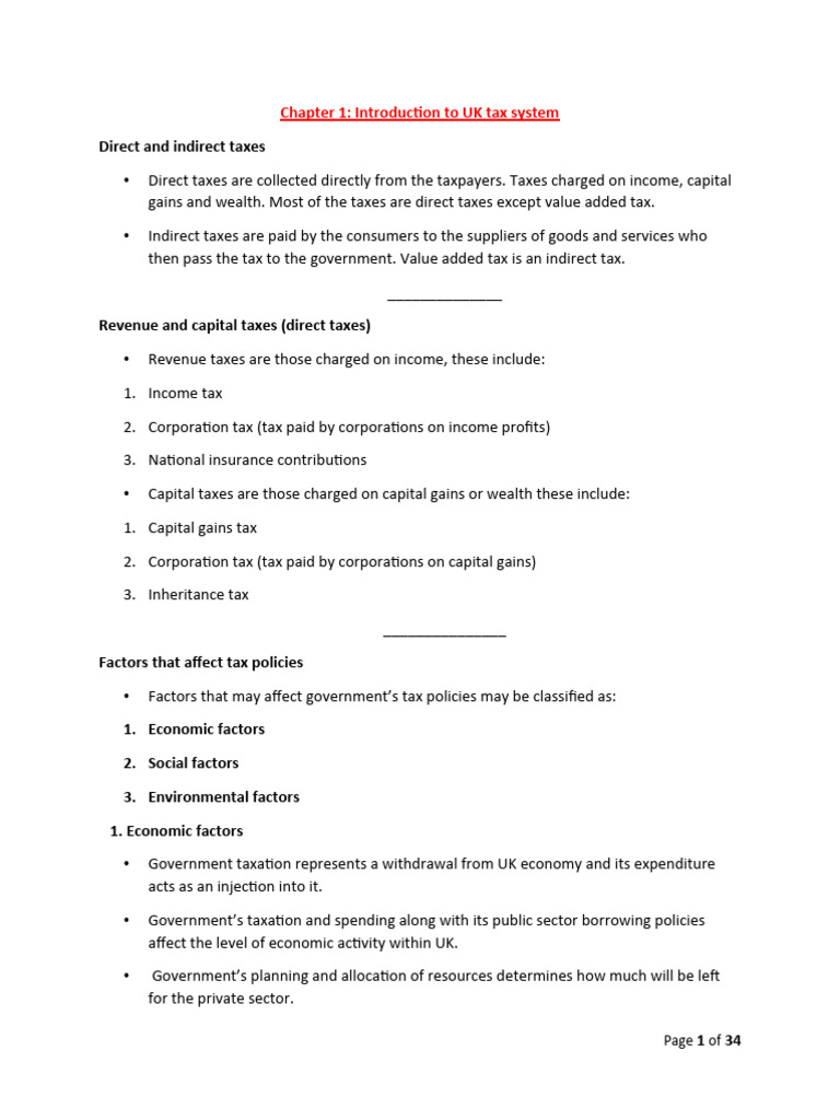 UK Tax System Overview & Computation | PDF | Taxes | Value Added Tax