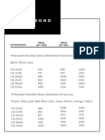 Pricelist Fingerbond