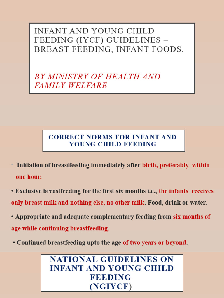 Infant and Child Food Guideline | PDF | Breast Milk | Breastfeeding