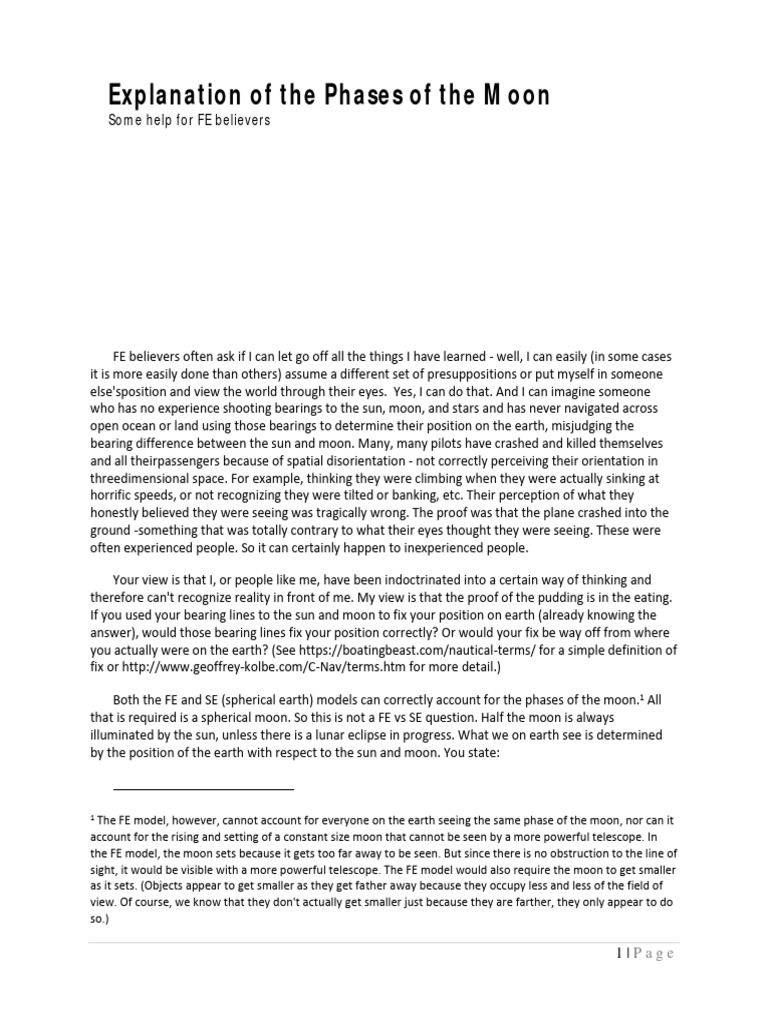 Moon Phases Explained Pdf Moon Physical Sciences