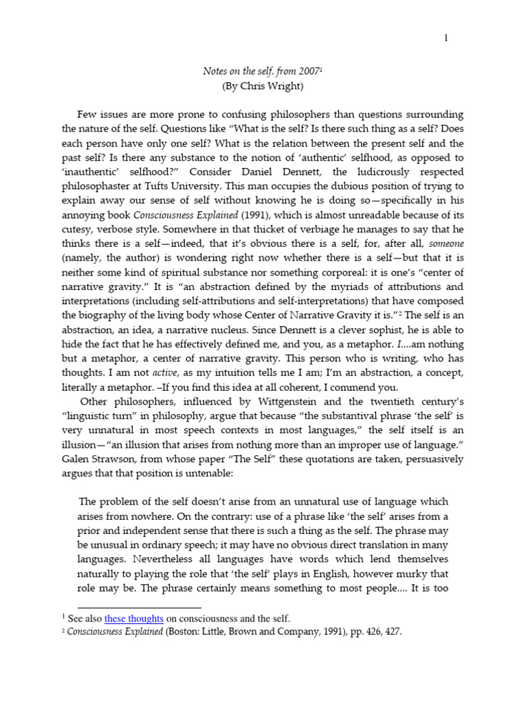Understanding the Nature of Self | PDF | Consciousness | Experience