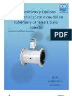 Dispositivos y Equipos Que Miden El Gasto o Caudal en Tuberías y Canales A Cielo Abierto