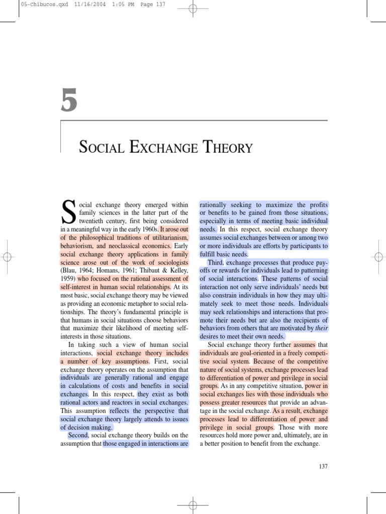 ERM-16 Social Exchange Theory | PDF | Power (Social And Political ...