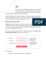 DATA TYPES IN SQL