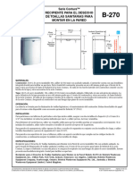 Modelo B-270 - Contenedor de Toallas Sanitarias - Especificaciones