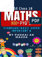 Important Questions For Class 10 Maths by Padhai Ak Mazza 2024
