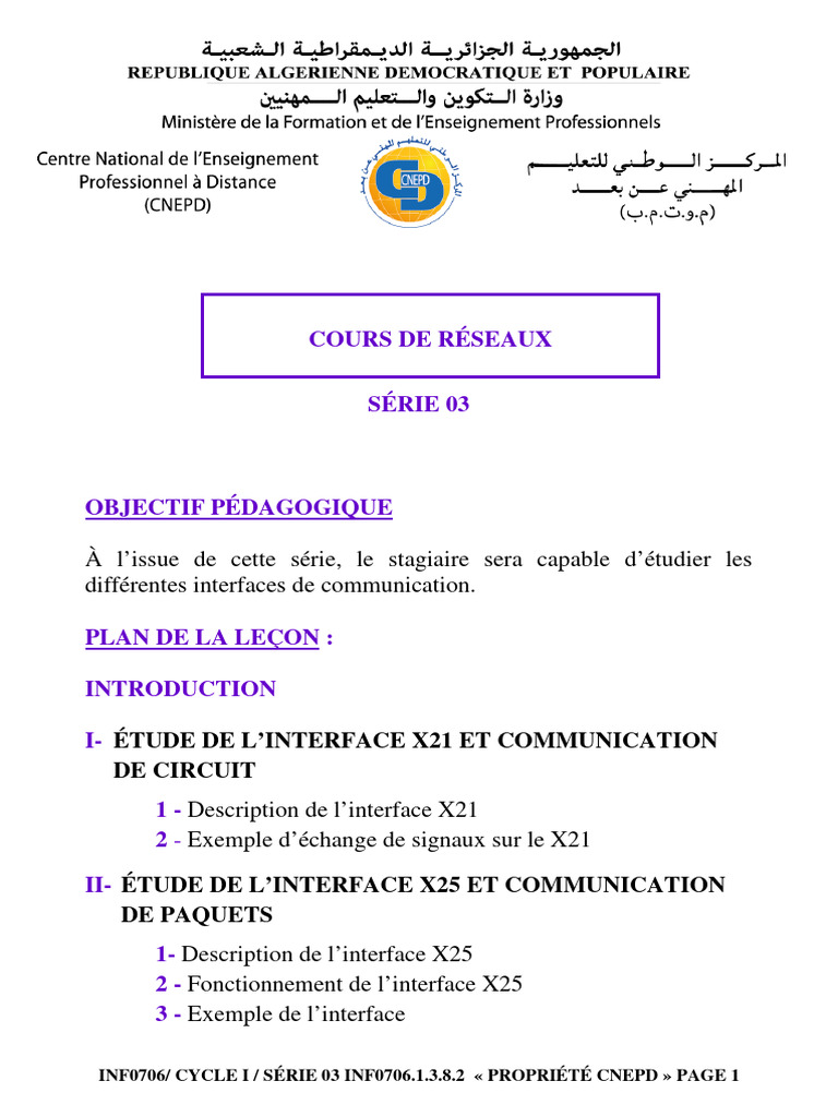 Interfaces X21 et X25 en communication | PDF | Mode de Transfert ...