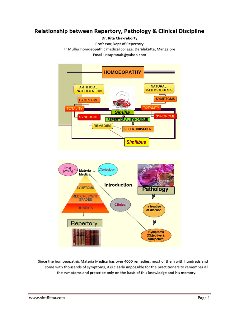 Repertory Pathology Clinical Relations Download Free PDF Homeopathy