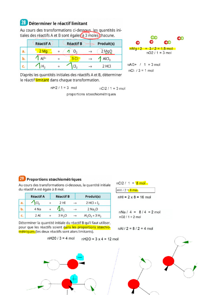Exercices Transformation Chimique | PDF