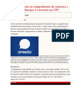 Impugnação ao cumprimento de sentença e embargos à execução no CPC