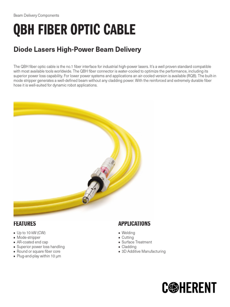 QBH Fiber Optic Cable Overview | PDF | Optical Fiber | Laser
