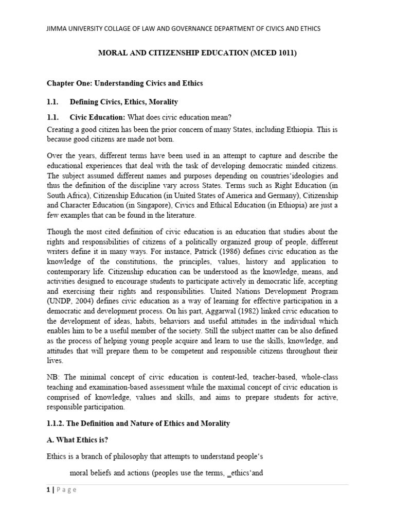 Civics and Ethics: Foundations Explained | PDF | Utilitarianism | Morality