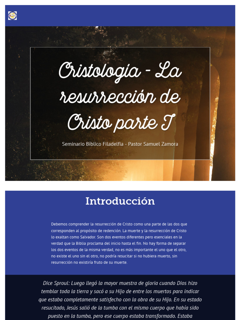 Cristología - La Resurrección de Cristo Parte I | PDF | La resurrección ...