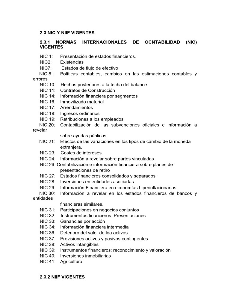 Niic | PDF | normas internacionales de INFORMACION FINANCIERA ...