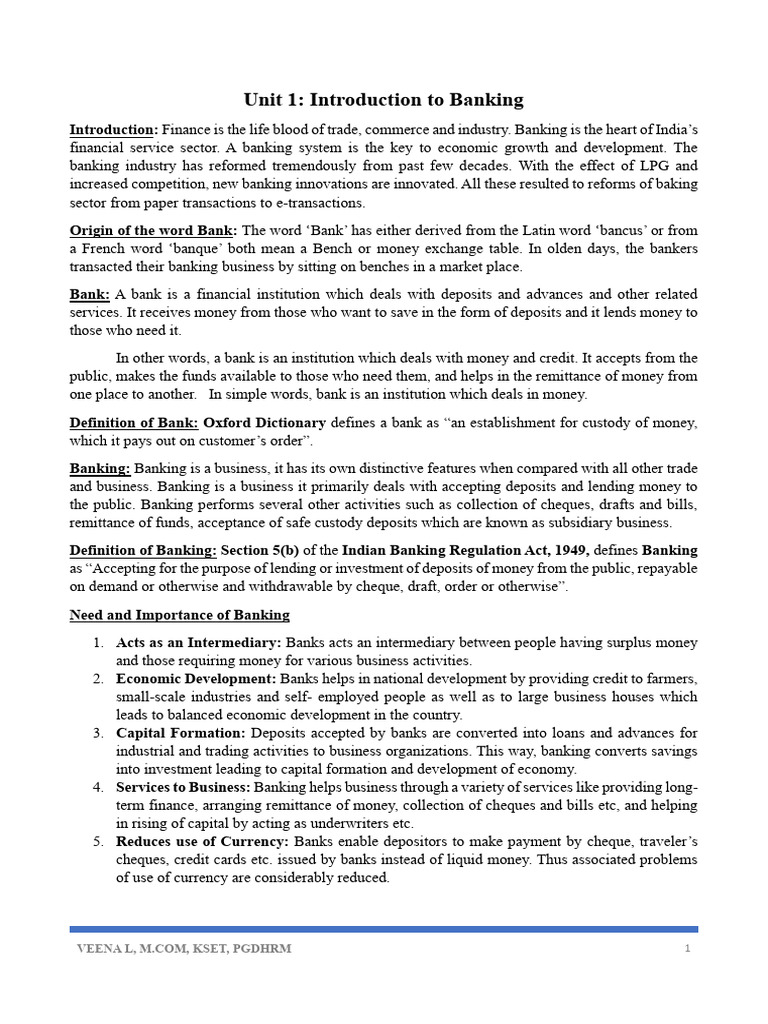 Introduction to Banking Concepts | PDF | Reserve Bank Of India | Banks