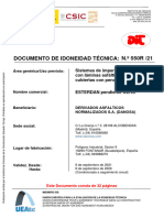 Danosa Certification Sistema Dit-550r-21 ntg1