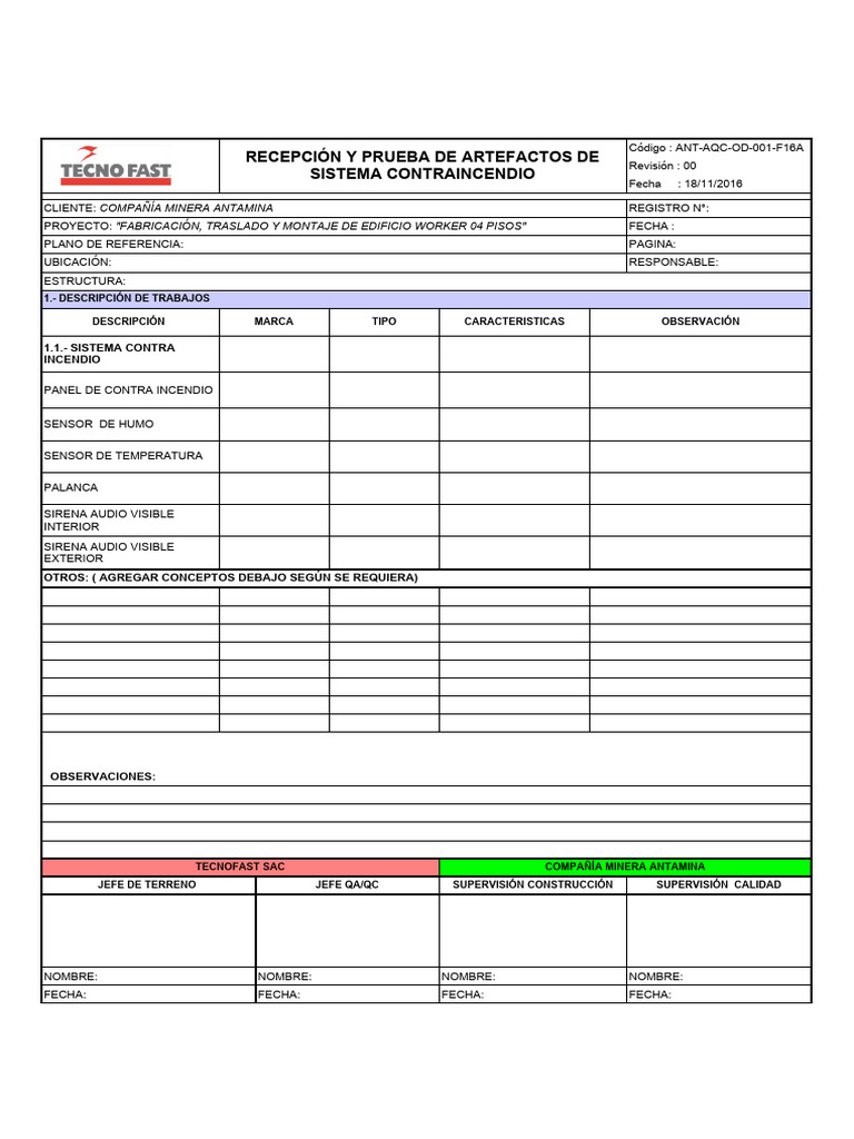 INT QC RG ELEC 001 - REV0 - Registro de Control Check List | PDF ...