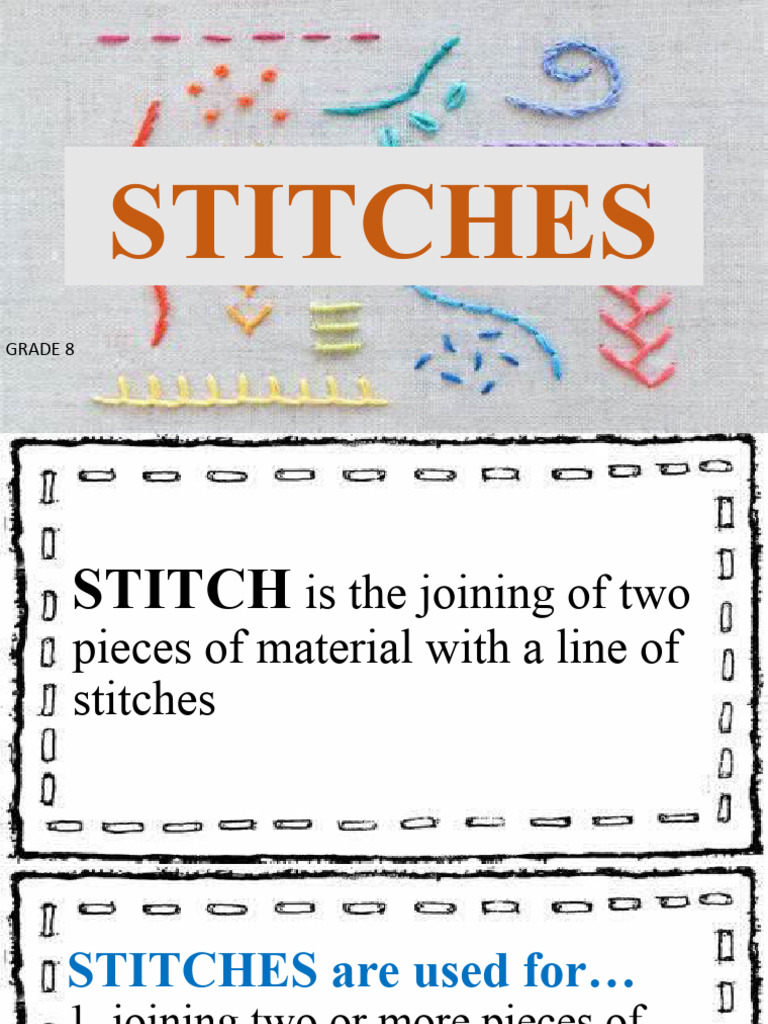 Types of Stitches Explained | PDF | Sewing | Surgical Suture