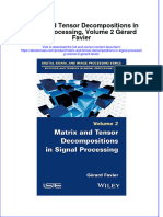 Free Download Matrix and Tensor Decompositions in Signal Processing Volume 2 Gerard Favier Full Chapter PDF