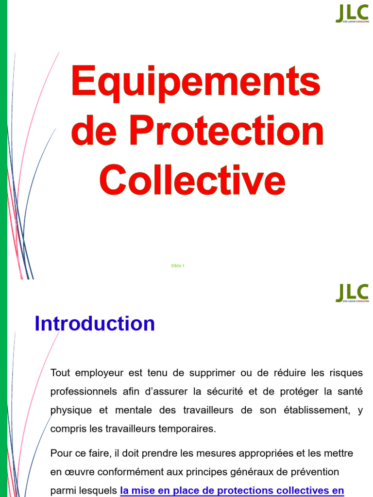 Équipements de Protection Collective en Milieu de Travail | PDF ...