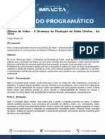 Conteúdo Programático - Oficina de Vídeo - A Dinâmica da Produção de Vídeo (Online - Ao Vivo)