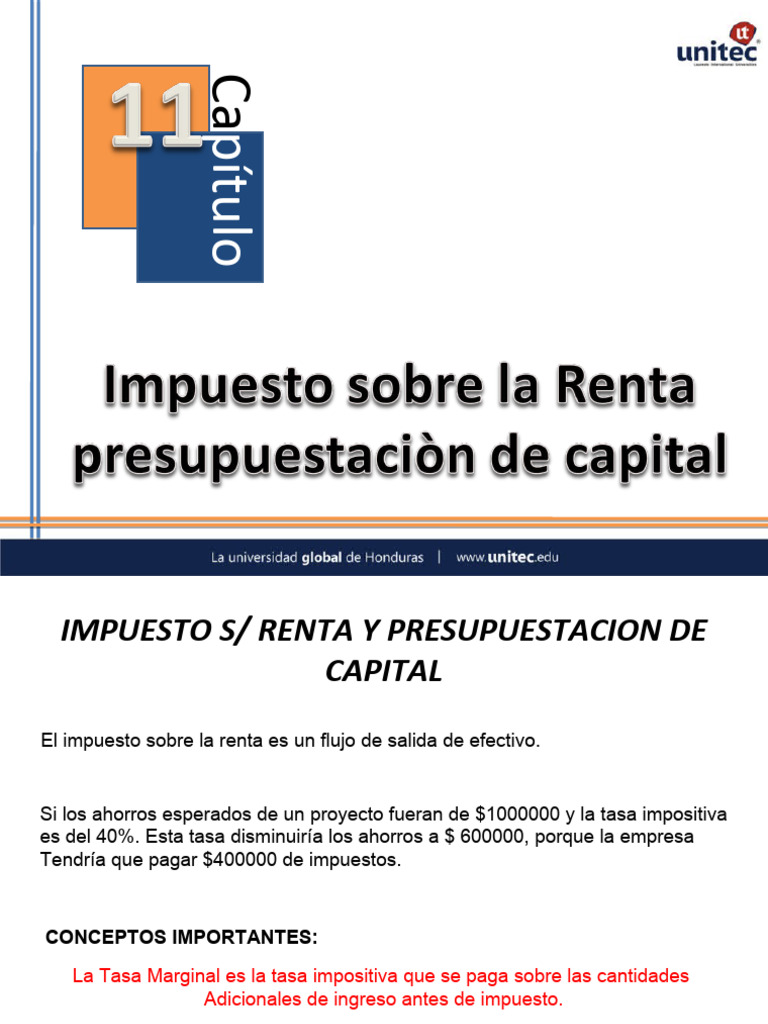 Presentación Impuesto Sobre La Renta y Depreciaciones Planificación y ...
