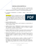 RECOMENDACIONES NUTRICIONALES - Sr. Teodocio Ayala