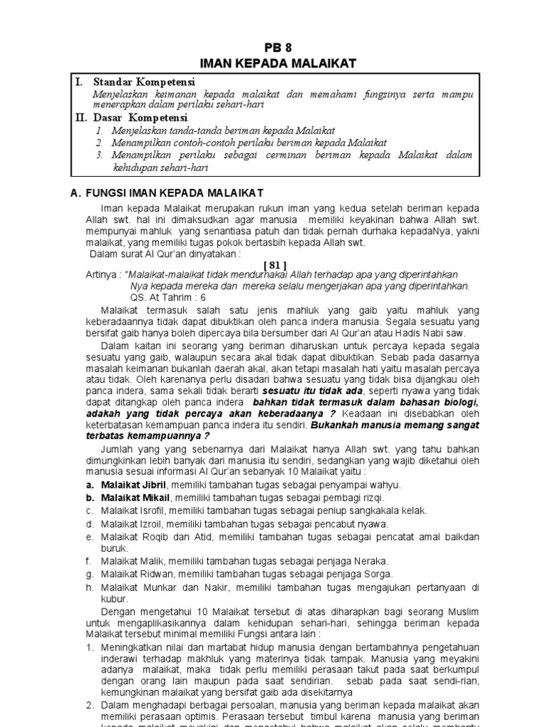 1 2 2 Iman Kepada Malaikat