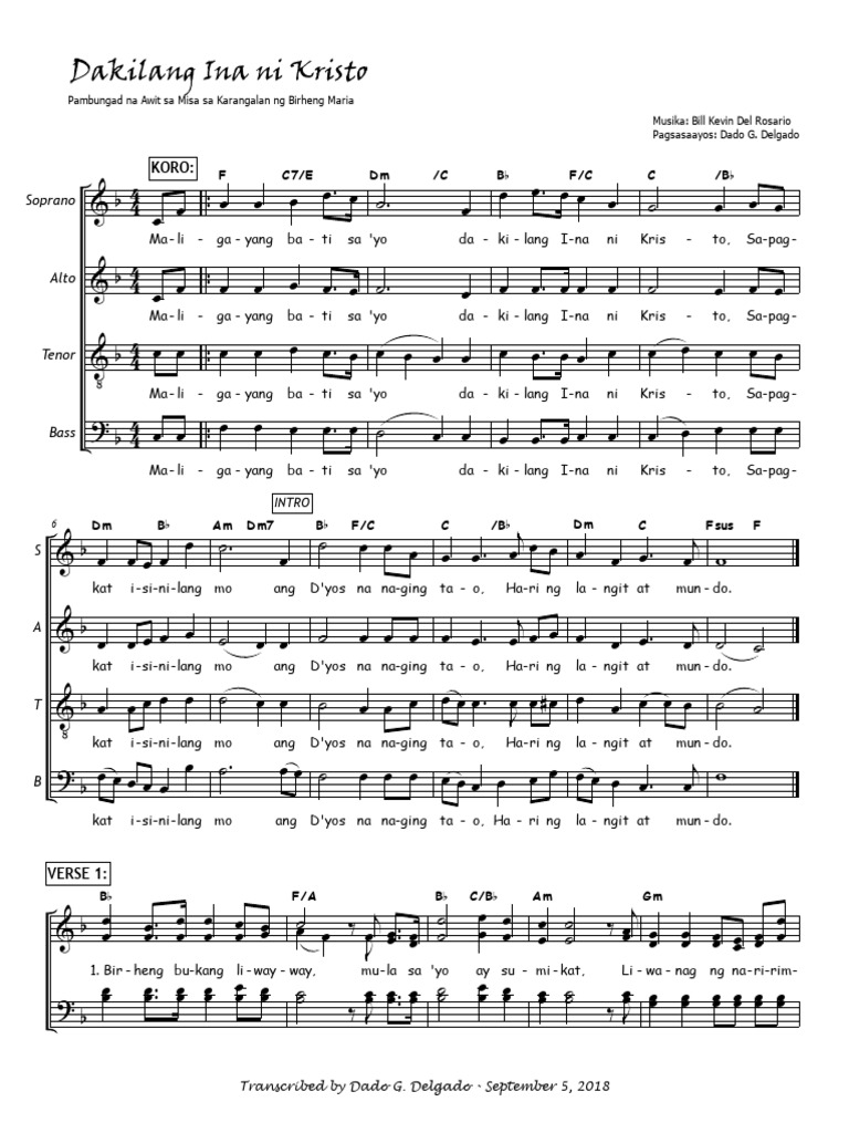 Dakilang Ina Ni Kristo Key Of F Pdf