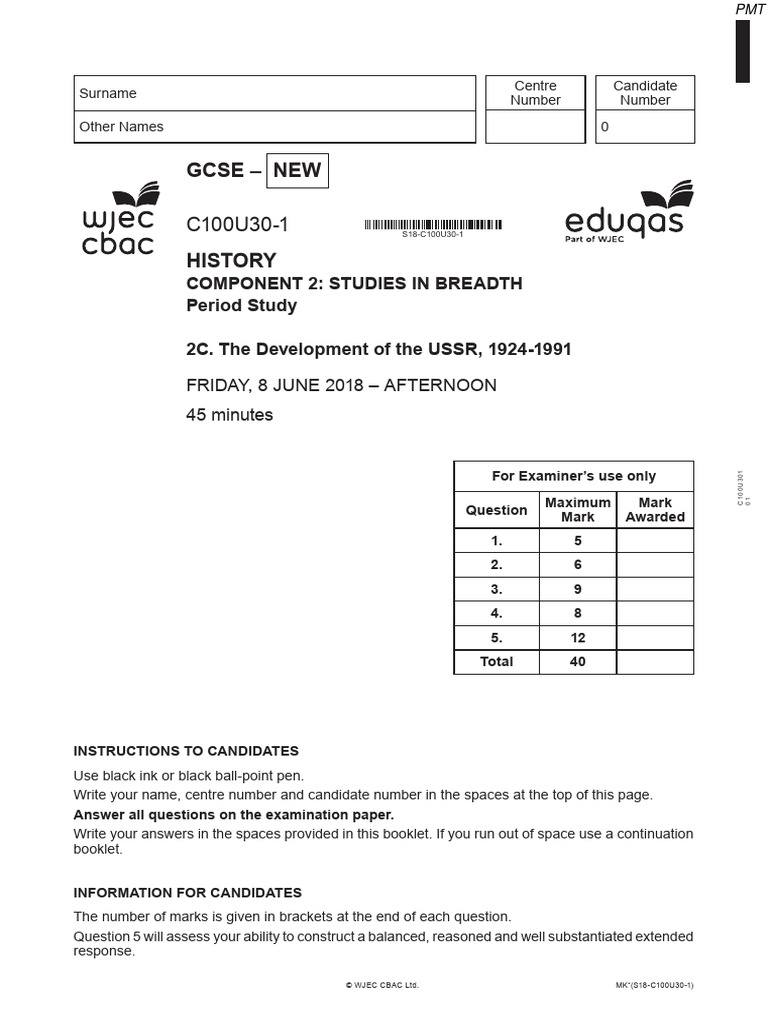 June 2018 QP - 2C | PDF | Soviet Union | World Politics