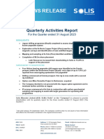 News Release: Quarterly Activities Report
