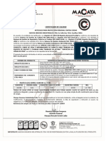 Certificado de Calidad #8315 PASTECA, CABO Y CUERDA DE VIDA