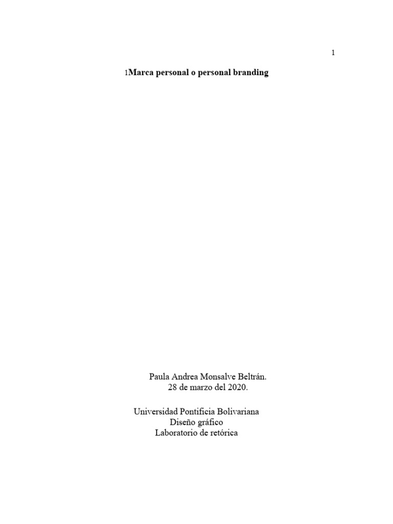 Personal Branding o Marca Personal | PDF | Marca | Gestión de la marca