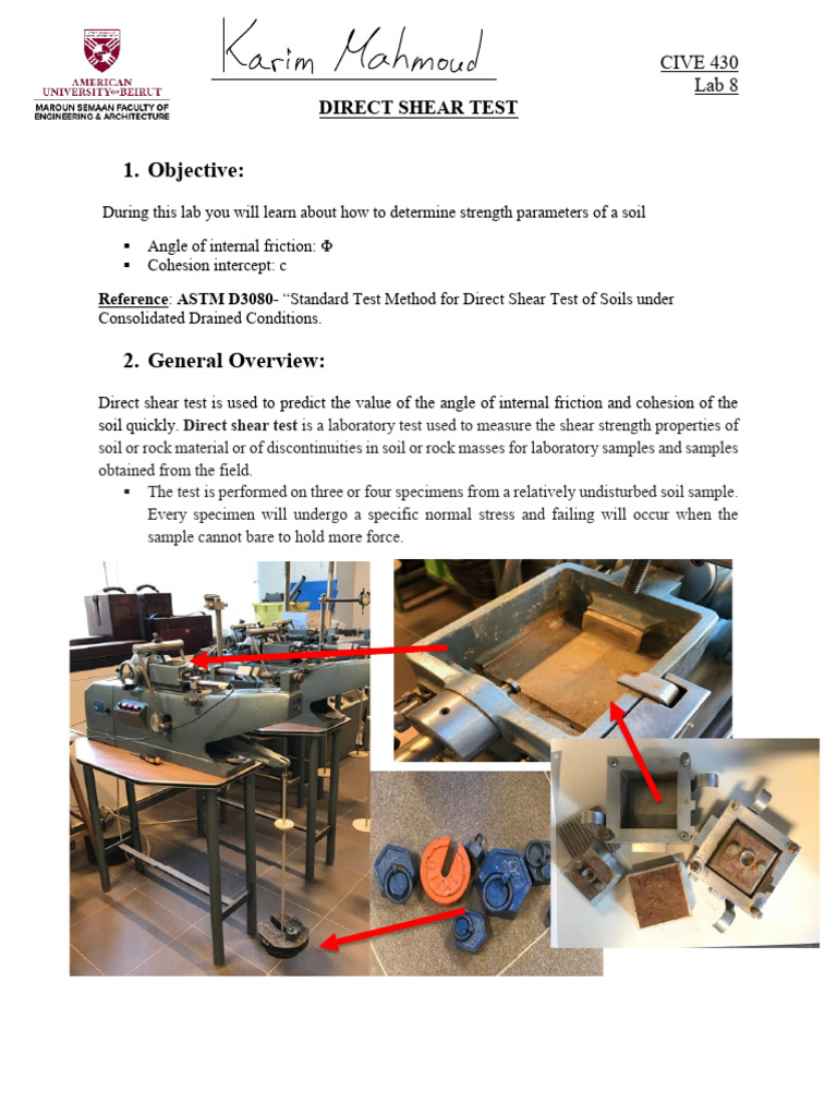 Direct Shear Test for Soil Strength Analysis | PDF | Mechanics | Materials