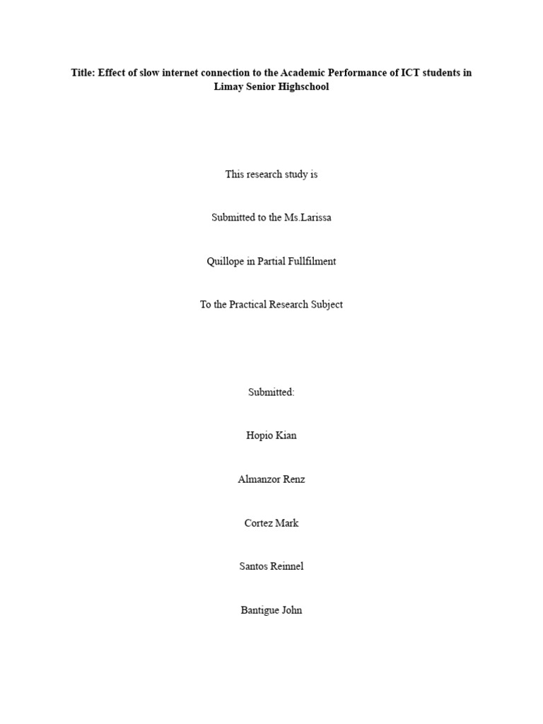 Impact of Slow Internet on ICT Students | PDF | Internet | Internet Access