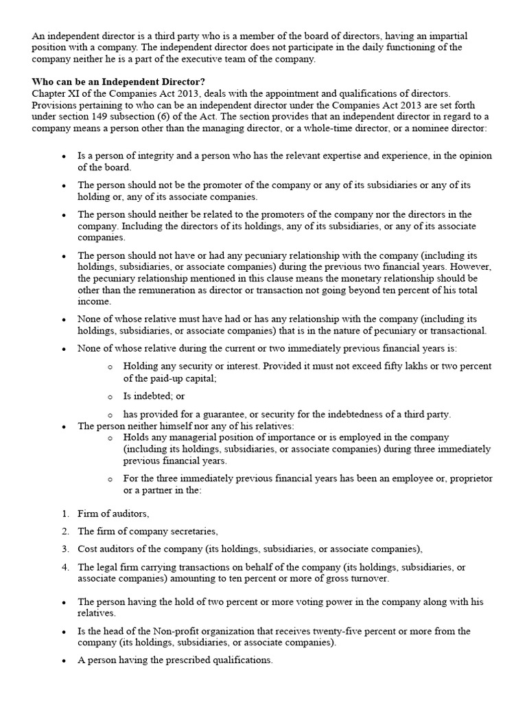 Independent Directors Boardroom Stimulation | PDF | Corporate ...
